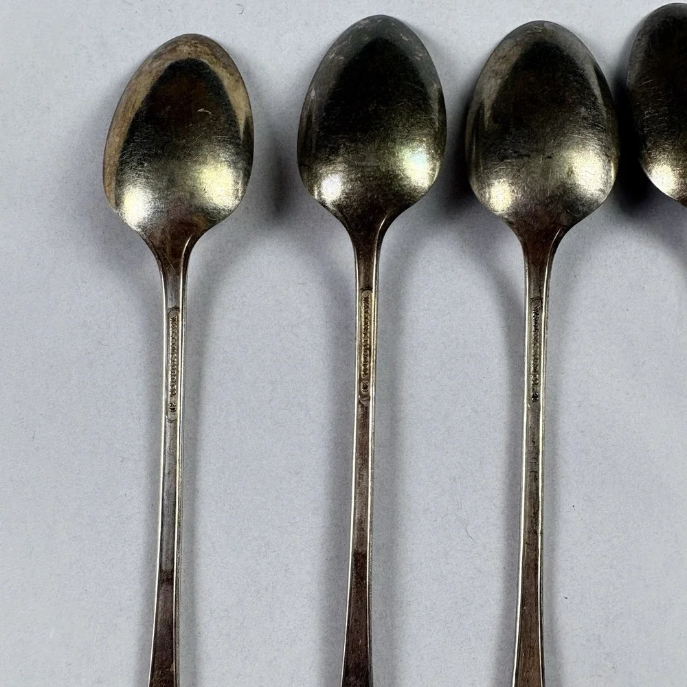 Vintage Wallingford Co No 29 Silverplate Teaspoons Set of 6 Monogram S 1900-1920